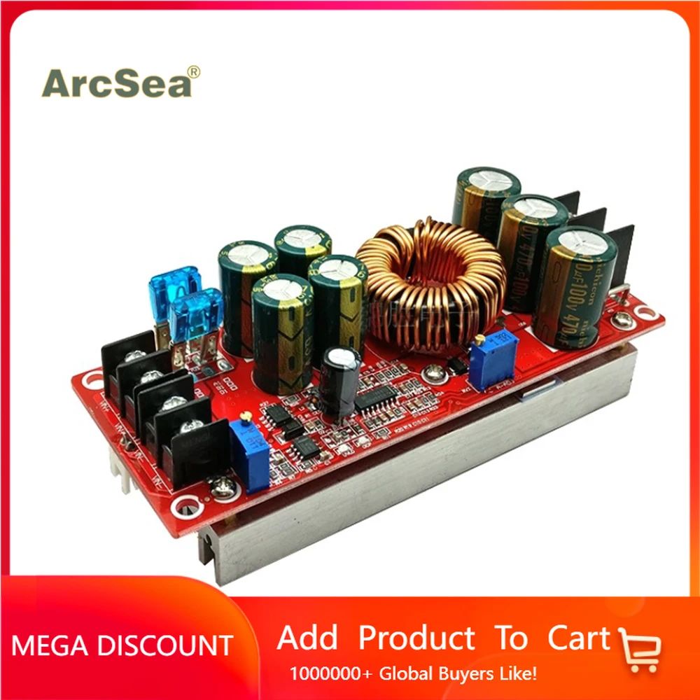 1200W / 1800W 25A DC DC voltage converter boost Boost adjustable module power supply DC-DC 10V -60V to 12V-90V voltage regulator
1200W / 1800W 25A DC DC voltage converter boost Boost adjustable module power supply DC-DC 10V -60V to 12V-90V voltage regulator