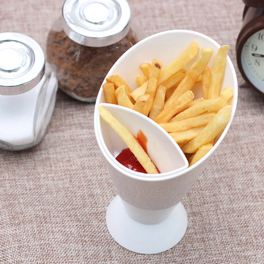 

Fry French Holder Cone Cup Dipping Cups Basket Fries Dip Stand Salad Ketchup Chips Compartment Sauce Appetizer Container Cream