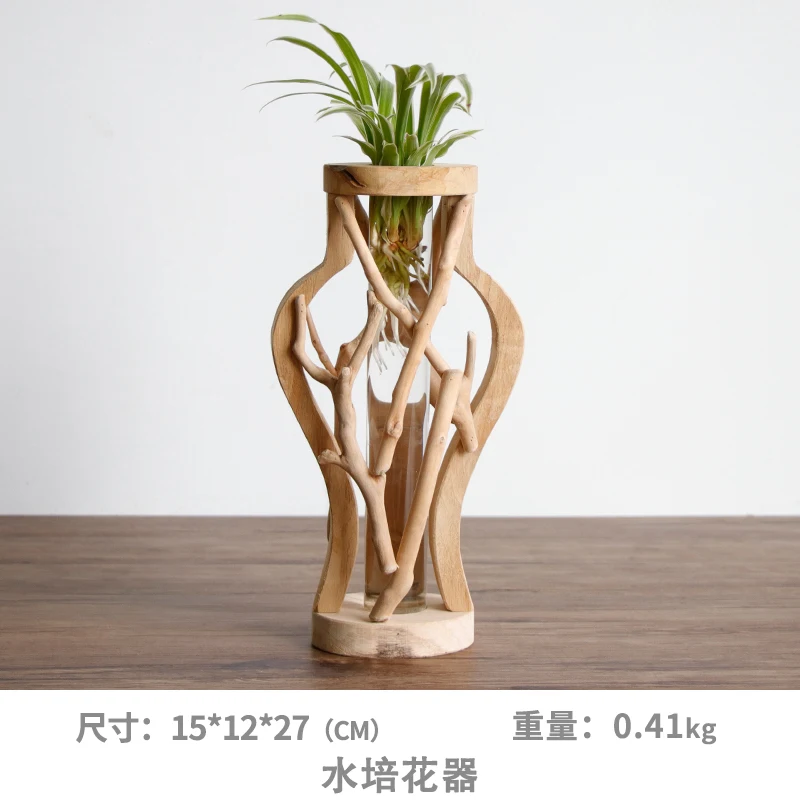 Pure Handwork Wooden Vase Decorated Solid Wood Flower Pot for Creative Glass Floral Hydroponic Container Home Decorative Vase
Pure Handwork Wooden Vase Decorated Solid Wood Flower Pot for Creative Glass Floral Hydroponic Container Home Decorative Vase