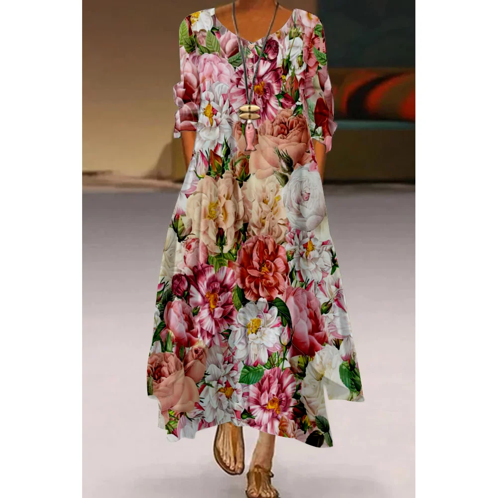 2022 Summer New Women's Long Skirt Color Pattern Printing Long Sleeves Ankle Length Slender Elegant Classical Dress
2022 Summer New Women's Long Skirt Color Pattern Printing Long Sleeves Ankle Length Slender Elegant Classical Dress
