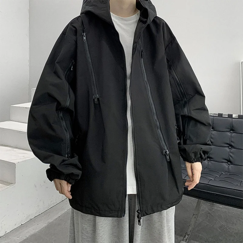 Spring 2023 New mens jacket Outdoor Mountain Camping Waterproof Multi zipper Personalized Streetwear Hooded Outerwear & Coats
Spring 2023 New mens jacket Outdoor Mountain Camping Waterproof Multi zipper Personalized Streetwear Hooded Outerwear & Coats