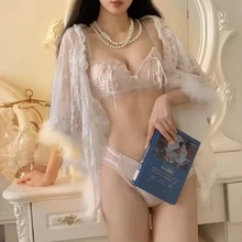 Japanese Sweet Princess Court Sexy Lingerie Plus Size Bra And Panty Set Wireless Cute Underwear Kawaii Pink Push Up Bralette