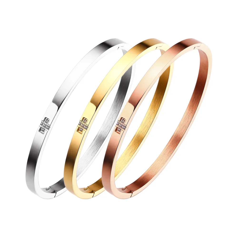Charm AAA+ Cubic Zirconia Bracelets For Women Gothic Accessories Luxury Gold Color Stainless Steel Cross Bangles Men Jewellery
Charm AAA+ Cubic Zirconia Bracelets For Women Gothic Accessories Luxury Gold Color Stainless Steel Cross Bangles Men Jewellery