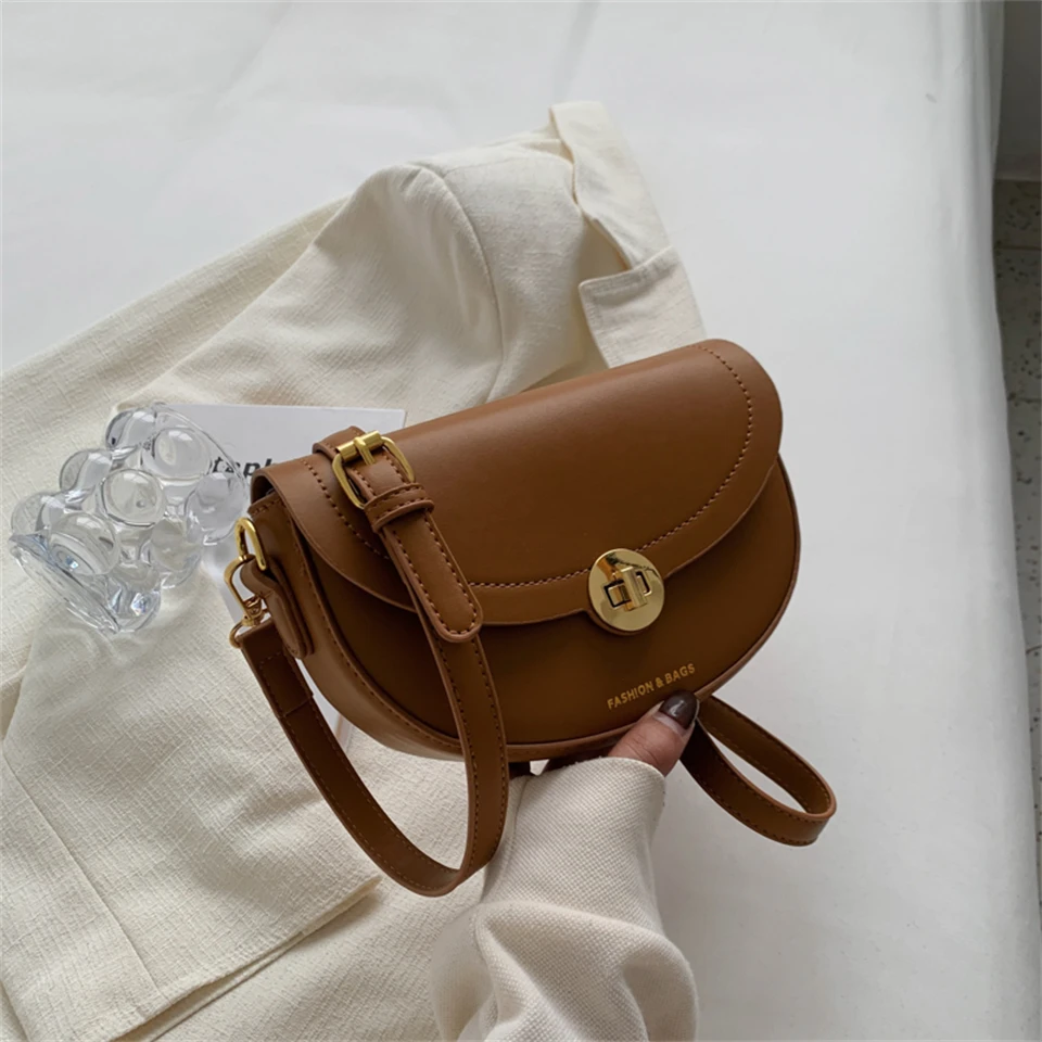 

Модная простая кожаная сумка через плечо для женщин 2023, однотонная сумка-мессенджер на плечо, женские маленькие дорожные сумки и кошельки, сумка