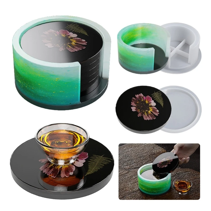1/2pcs Resin Coaster Molds Set Round Coaster Silicone Mold Coaster Resin Mold with Holder Coaster Mold for Resin Casting T8DE
1/2pcs Resin Coaster Molds Set Round Coaster Silicone Mold Coaster Resin Mold with Holder Coaster Mold for Resin Casting T8DE