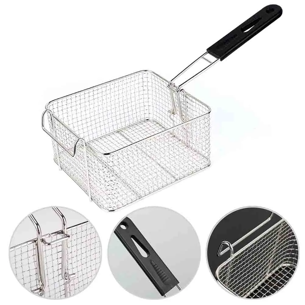 1PC Fry Basket Nickel Plated Mini Fried Skewers Chips Fish Fry Baskets Stainless Steel Fryer Basket Strainer 20.5 *18.5*10.5cm
1PC Fry Basket Nickel Plated Mini Fried Skewers Chips Fish Fry Baskets Stainless Steel Fryer Basket Strainer 20.5 *18.5*10.5cm