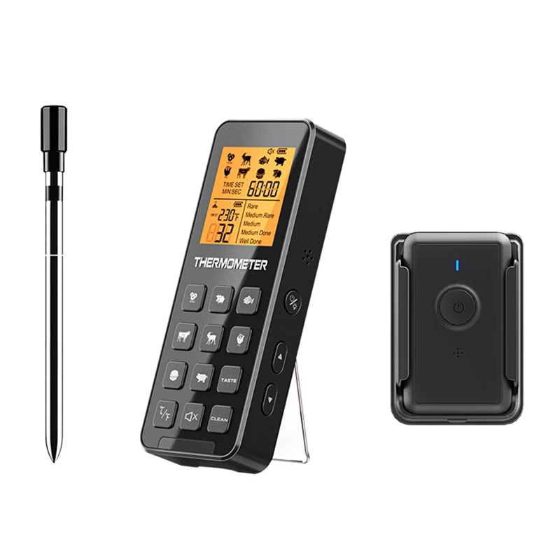 Digital Wireless Meat Thermometer -Cooking Thermometer With 1 Probe-Remote Range Food Thermometer,For BBQ, Oven, Grill
Digital Wireless Meat Thermometer -Cooking Thermometer With 1 Probe-Remote Range Food Thermometer,For BBQ, Oven, Grill