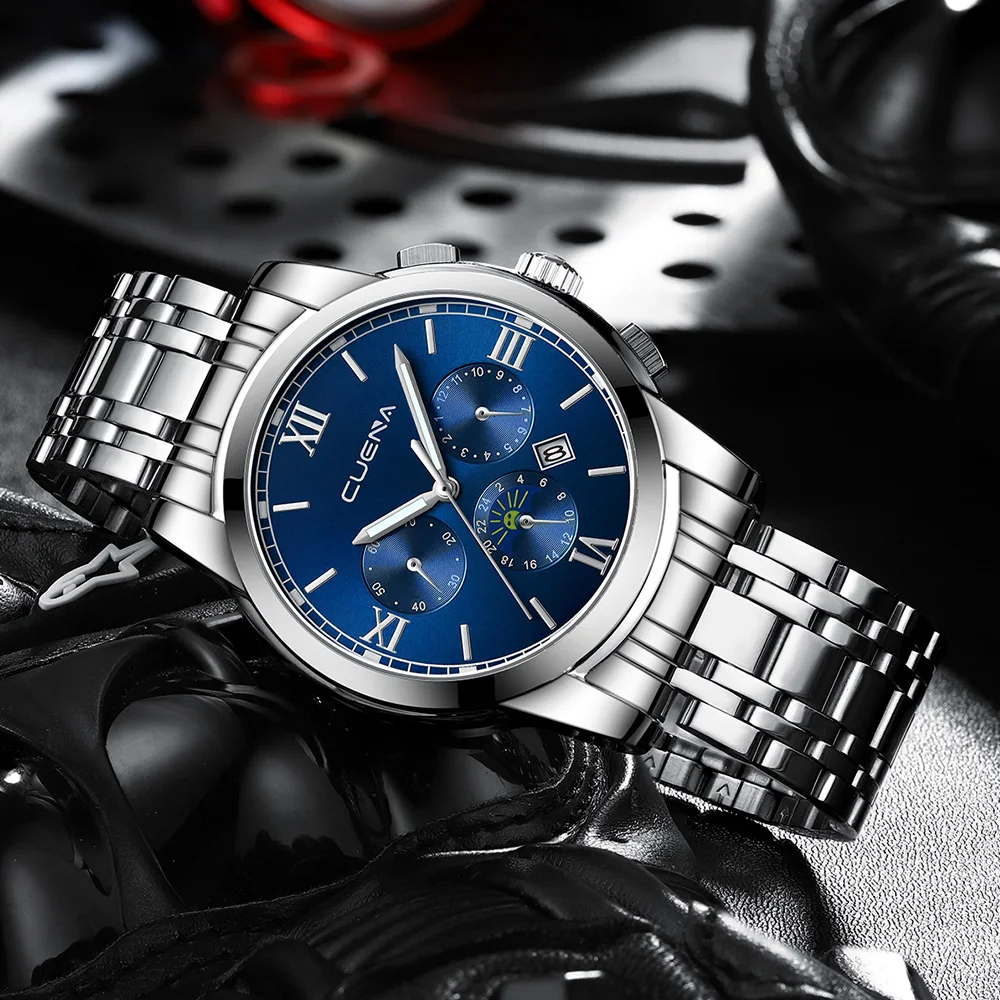 CUENA Stainless steel Strap Quartz Watch For Men Circular Simple Fashion Pointer Leisure Quartz Watch For Daily
CUENA Stainless steel Strap Quartz Watch For Men Circular Simple Fashion Pointer Leisure Quartz Watch For Daily