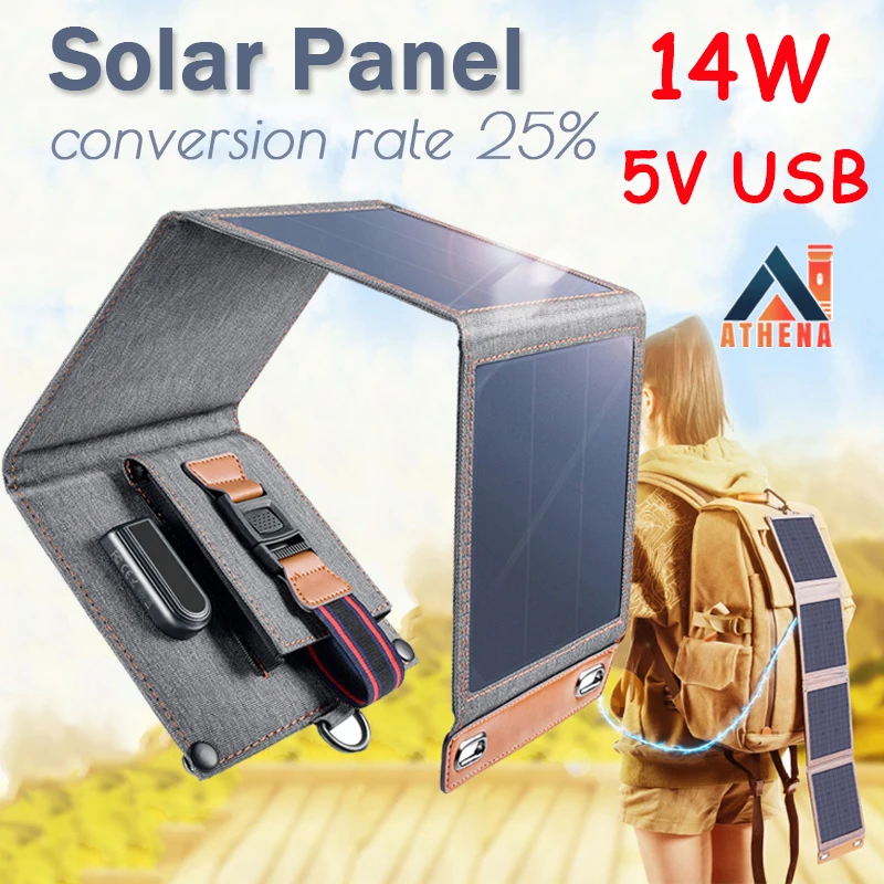 

Fast Charge Real 14W SunPower Solar Panels Charger 5V Dual USB Solar Cell Battery Outdoor Camping Travel Emergency Solar Bank
