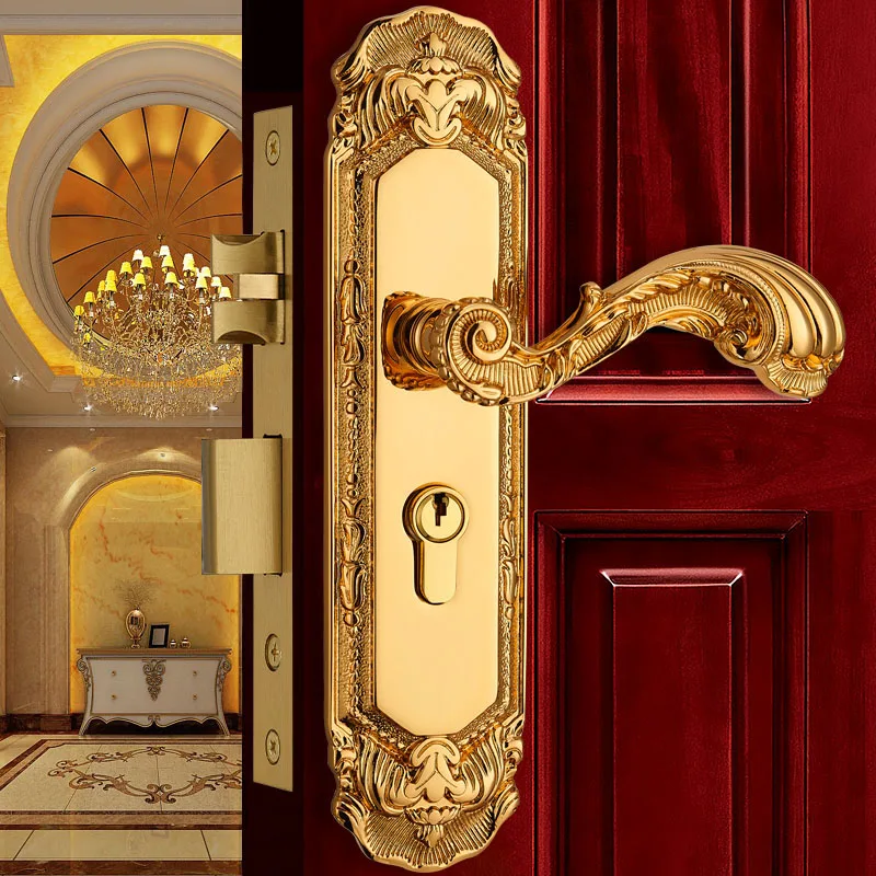 Solid Brass Indoor Lock Modern Europen Entrance Door Locks Golden Wood Door Handle Lockset Villa Rose Golden Front Door Locksets
Solid Brass Indoor Lock Modern Europen Entrance Door Locks Golden Wood Door Handle Lockset Villa Rose Golden Front Door Locksets