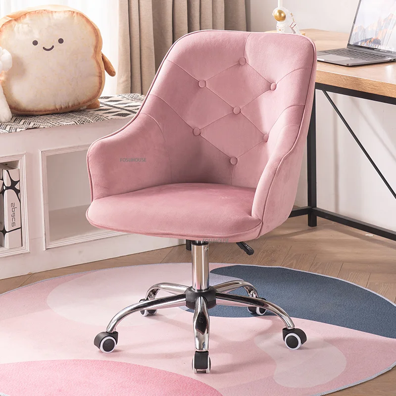 Nordic velvet Office Chair Home Comfortable Bedroom Study Pink gaming Desk Chair Swivel Backrest sofa Chair Office Furniture HY
Nordic velvet Office Chair Home Comfortable Bedroom Study Pink gaming Desk Chair Swivel Backrest sofa Chair Office Furniture HY