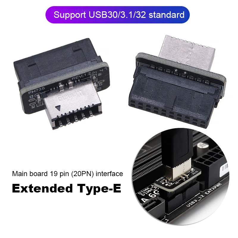 USB Front Panel Adapter Type-E to USB 3.0 19 PIN Adapter Internal Vertical Header Splitter for Type C Motherboard
USB Front Panel Adapter Type-E to USB 3.0 19 PIN Adapter Internal Vertical Header Splitter for Type C Motherboard