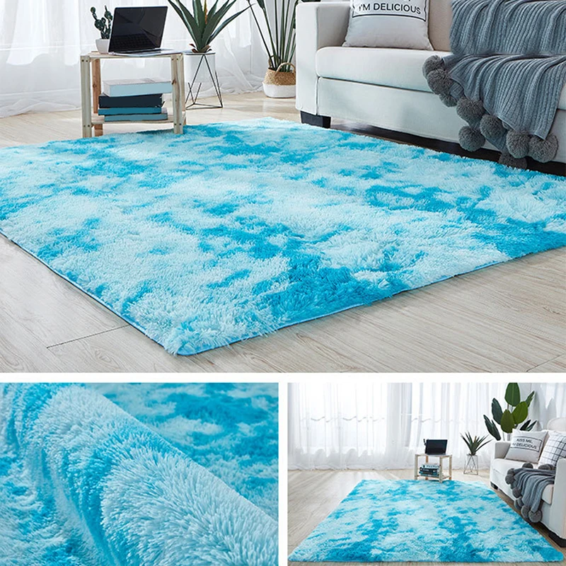 

Multi Color Carpet Tie Dye Plush Rug Living Room Coffee Table Pad Carpet Bedroom Bedside Bay Window Rug Baby Crawling Mat