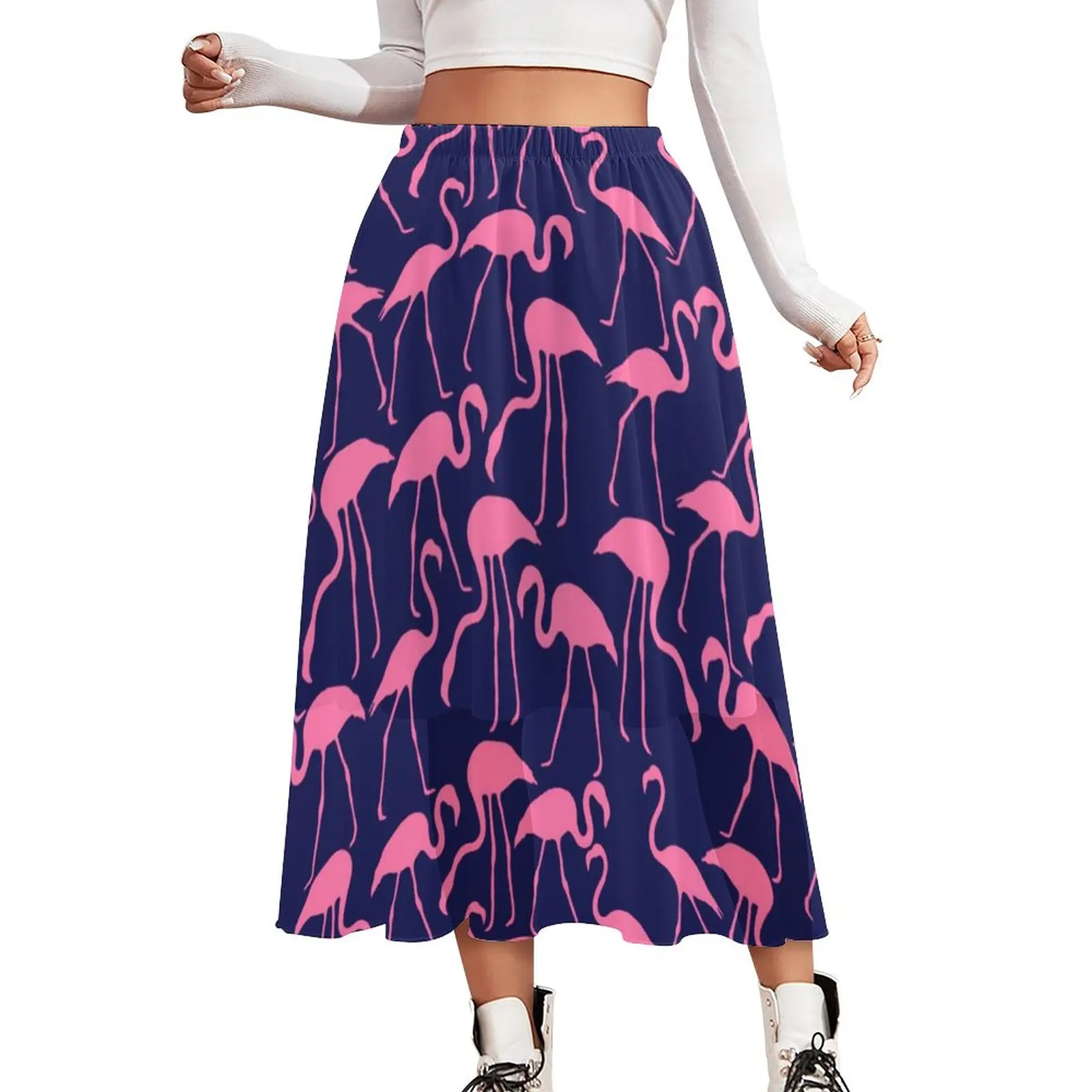 Pink Birds Print Skirt Flamingo Pattern Cute Long Skirts Summer Korean Fashion A-line Skirt High Waist Chiffon Oversized Bottoms
Pink Birds Print Skirt Flamingo Pattern Cute Long Skirts Summer Korean Fashion A-line Skirt High Waist Chiffon Oversized Bottoms