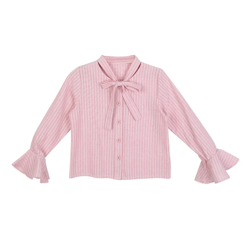 2022 Spring New Korean Version Girls Long-sleeved Vertical Striped Shirt Kids Clothing Middle-aged Kids Bell-sleeved Top
2022 Spring New Korean Version Girls Long-sleeved Vertical Striped Shirt Kids Clothing Middle-aged Kids Bell-sleeved Top