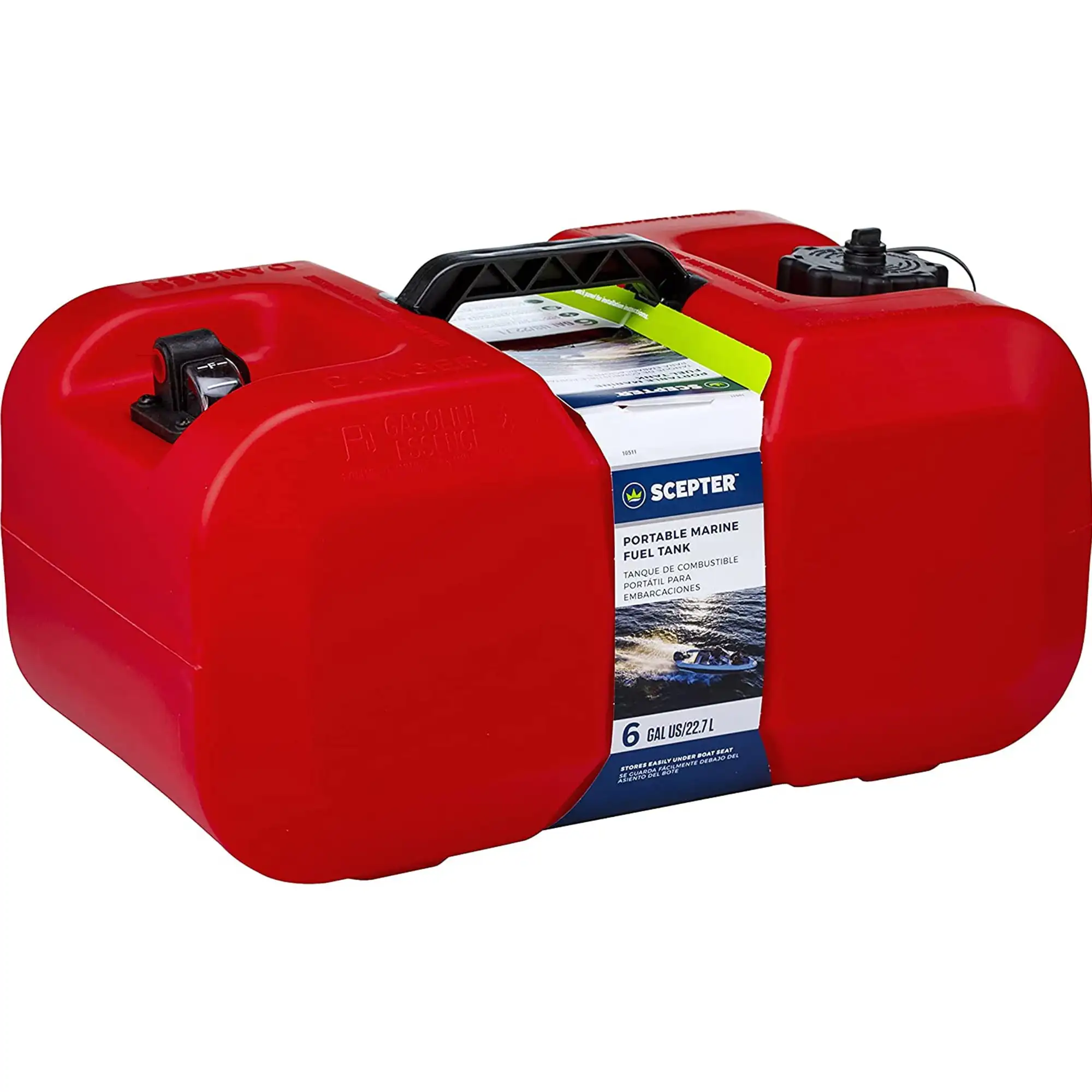 

Scepter 6-Gallon Marine Fuel Tank Rectangular Under Seat Gas Container, Red