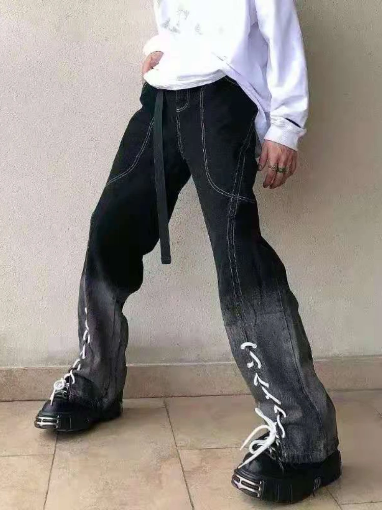Gradient Washed Lace Up Streetwear Womes Denim Trousers Retro Ripped Harajuku Retro Casual Jeans Couple Baggy Hip Hop Jean Pants
Gradient Washed Lace Up Streetwear Womes Denim Trousers Retro Ripped Harajuku Retro Casual Jeans Couple Baggy Hip Hop Jean Pants