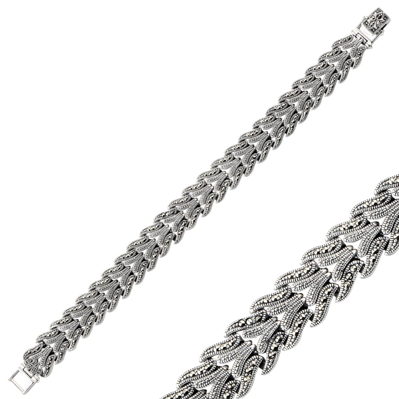 Silver 925 Sterling Marcasite Sterling Bracelet 
Silver 925 Sterling Marcasite Sterling Bracelet