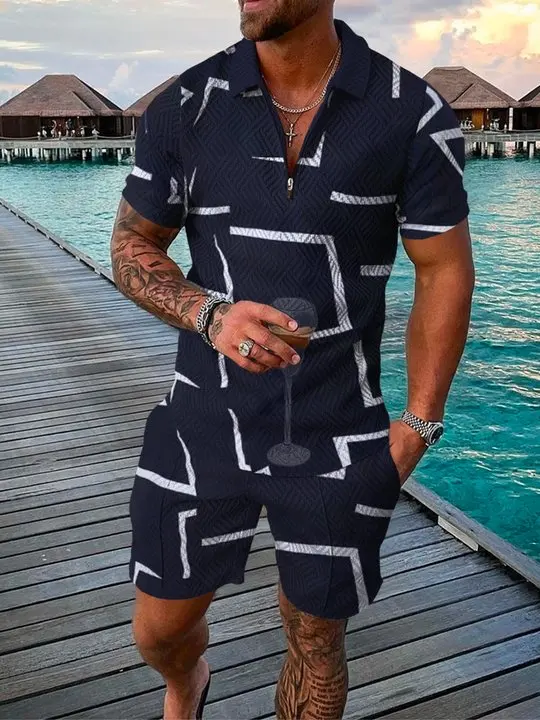 Men's fashion Print Tracksuit Short Sleeve Zip Polo Shirt and Shorts Set Men's Streetwear 2 Piece Summer 2022 New plus size
Men's fashion Print Tracksuit Short Sleeve Zip Polo Shirt and Shorts Set Men's Streetwear 2 Piece Summer 2022 New plus size