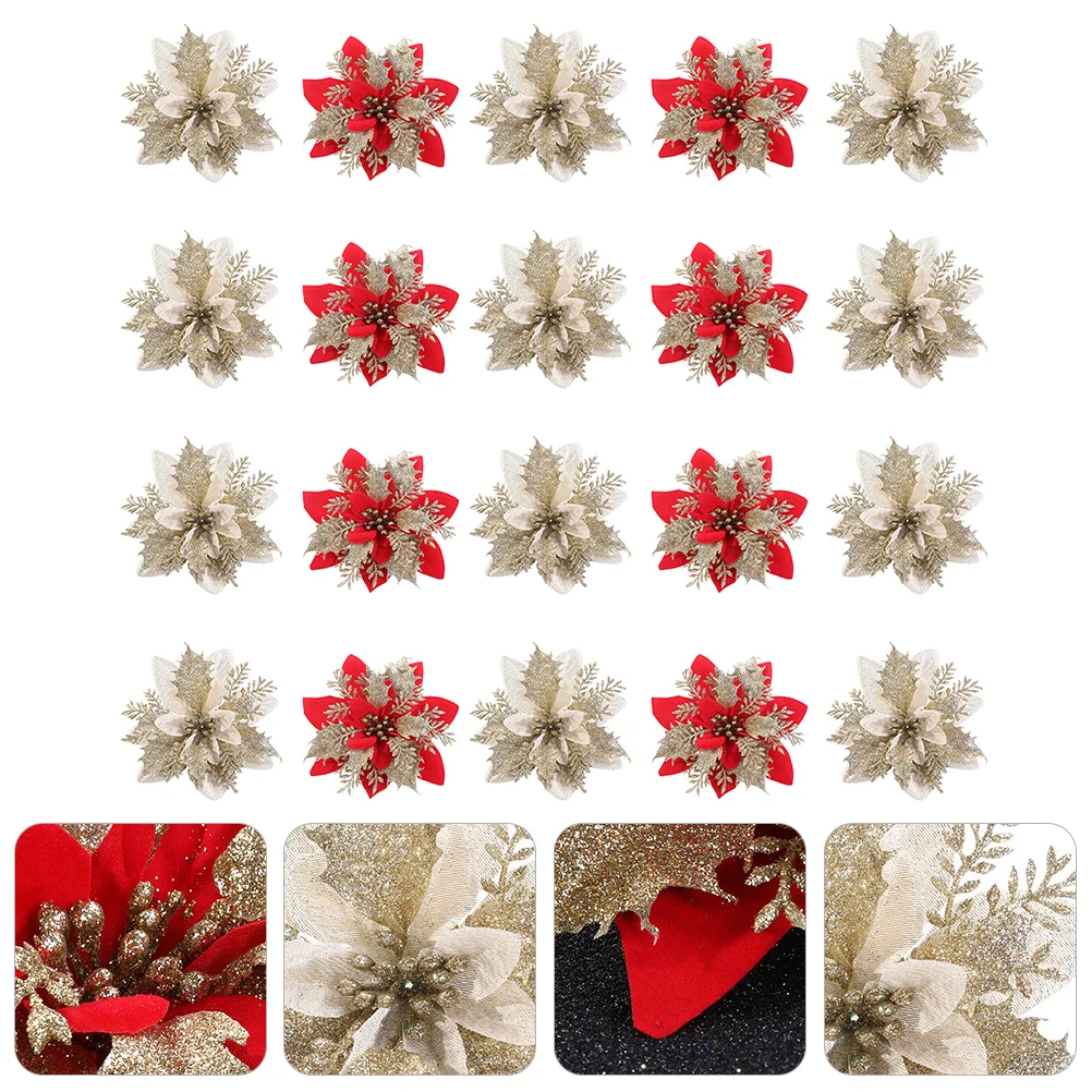 Christmas Poinsettia Flowers Flower Glitter Wreath Ornaments Tree Decoration Decor Artificial Xmas Fake Faux
Christmas Poinsettia Flowers Flower Glitter Wreath Ornaments Tree Decoration Decor Artificial Xmas Fake Faux