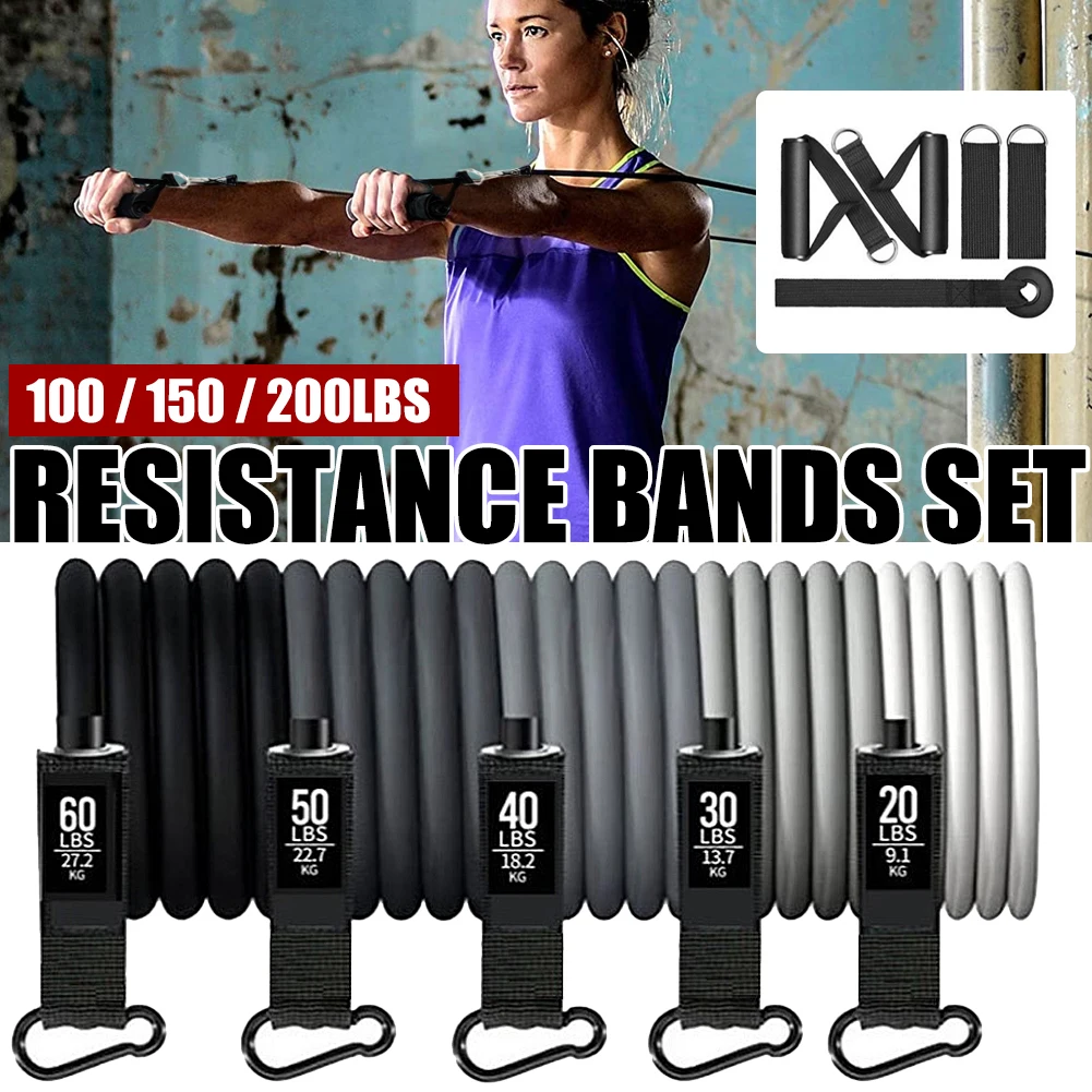 100/150/200LBS Resistance Bands Set Elastic Fitness Tube Bands With Anchor Ankle Straps Handles Yoga Pull Rope Muscle Training
100/150/200LBS Resistance Bands Set Elastic Fitness Tube Bands With Anchor Ankle Straps Handles Yoga Pull Rope Muscle Training