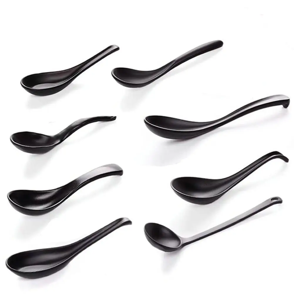 Japanese Style Spoon Chinese Soup Spoon Round Anti-Fall Earl Scoop Black Matte Scoop Thick Cooking Meal Food Spoon Dinnerware 
Japanese Style Spoon Chinese Soup Spoon Round Anti-Fall Earl Scoop Black Matte Scoop Thick Cooking Meal Food Spoon Dinnerware