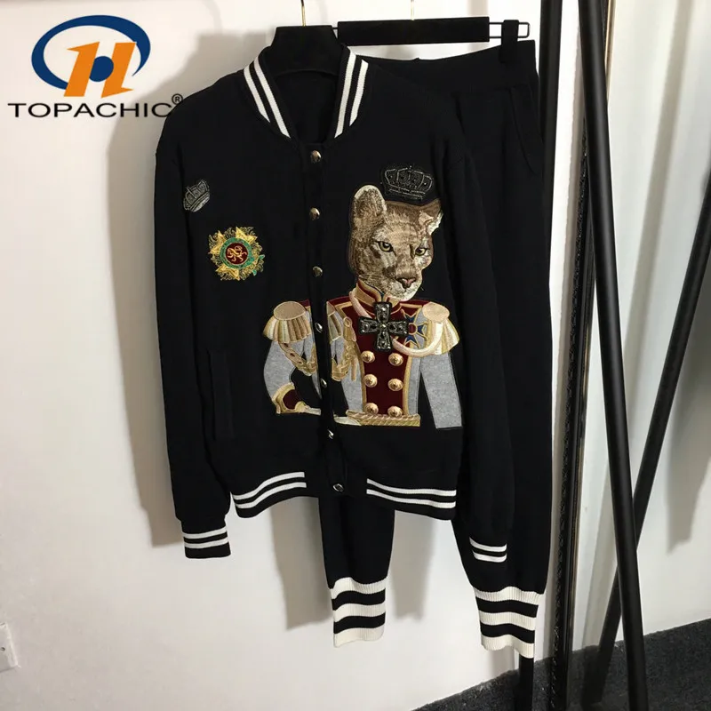 Женский трикотажный комплект одежды, однобортный Кардиган с вышивкой животных и брюки с эластичной талией, 8,18
Женский трикотажный комплект одежды, однобортный Кардиган с вышивкой животных и брюки с эластичной талией, 8,18