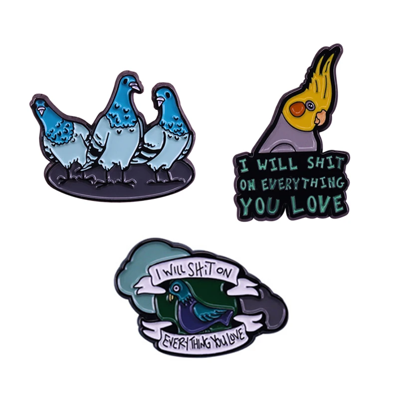 World Peace Dove Cartoon Brooches i will poo on everything you love pin Backpack Hat Bird Lapel Gift for Kid Wholesale Accessory
World Peace Dove Cartoon Brooches i will poo on everything you love pin Backpack Hat Bird Lapel Gift for Kid Wholesale Accessory