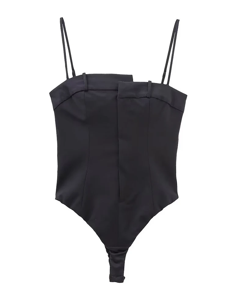 Women Spaghetti Strap Black Bodysuits Sleeveless Asymmetric Fashion Jumpsuits Slim Tops
Women Spaghetti Strap Black Bodysuits Sleeveless Asymmetric Fashion Jumpsuits Slim Tops