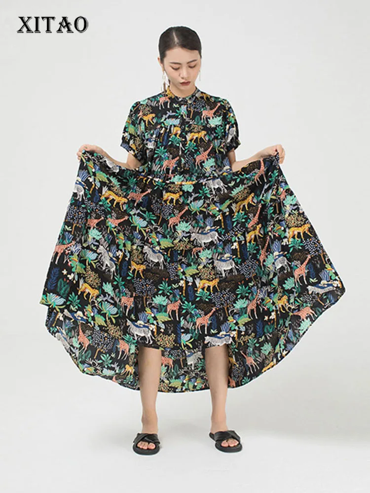 XITAO Cartoon Print Pattern Dress Women 2020 Summer Casual Fashion New Style Temperament Stand Collar Short Sleeve Dress ZP1346
XITAO Cartoon Print Pattern Dress Women 2020 Summer Casual Fashion New Style Temperament Stand Collar Short Sleeve Dress ZP1346