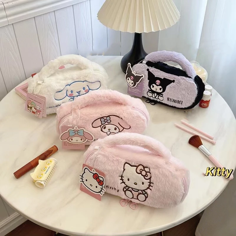 Sanrio Hello Kitty Kuromi мультфильм модная плюшевая косметичка прекрасная ручная сумка для