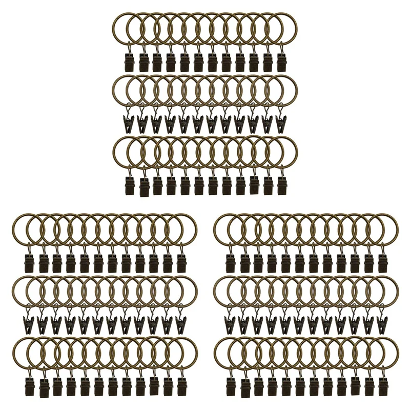 

108 упаковок колец зажимы для штор прочное металлическое декоративное Драпировочное кольцо для штор с зажимом 1,26 дюйма внутренний диаметр (б...