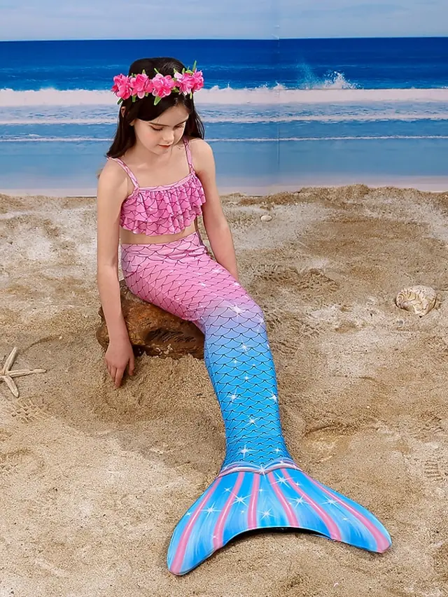 Kids Girls' Swimwear Two Piece Swimsuit Ruffle Bow Print Swimwear Print Short Sleeves Blue Beach Cosplay Costumes Cute Bathing S
Kids Girls' Swimwear Two Piece Swimsuit Ruffle Bow Print Swimwear Print Short Sleeves Blue Beach Cosplay Costumes Cute Bathing S