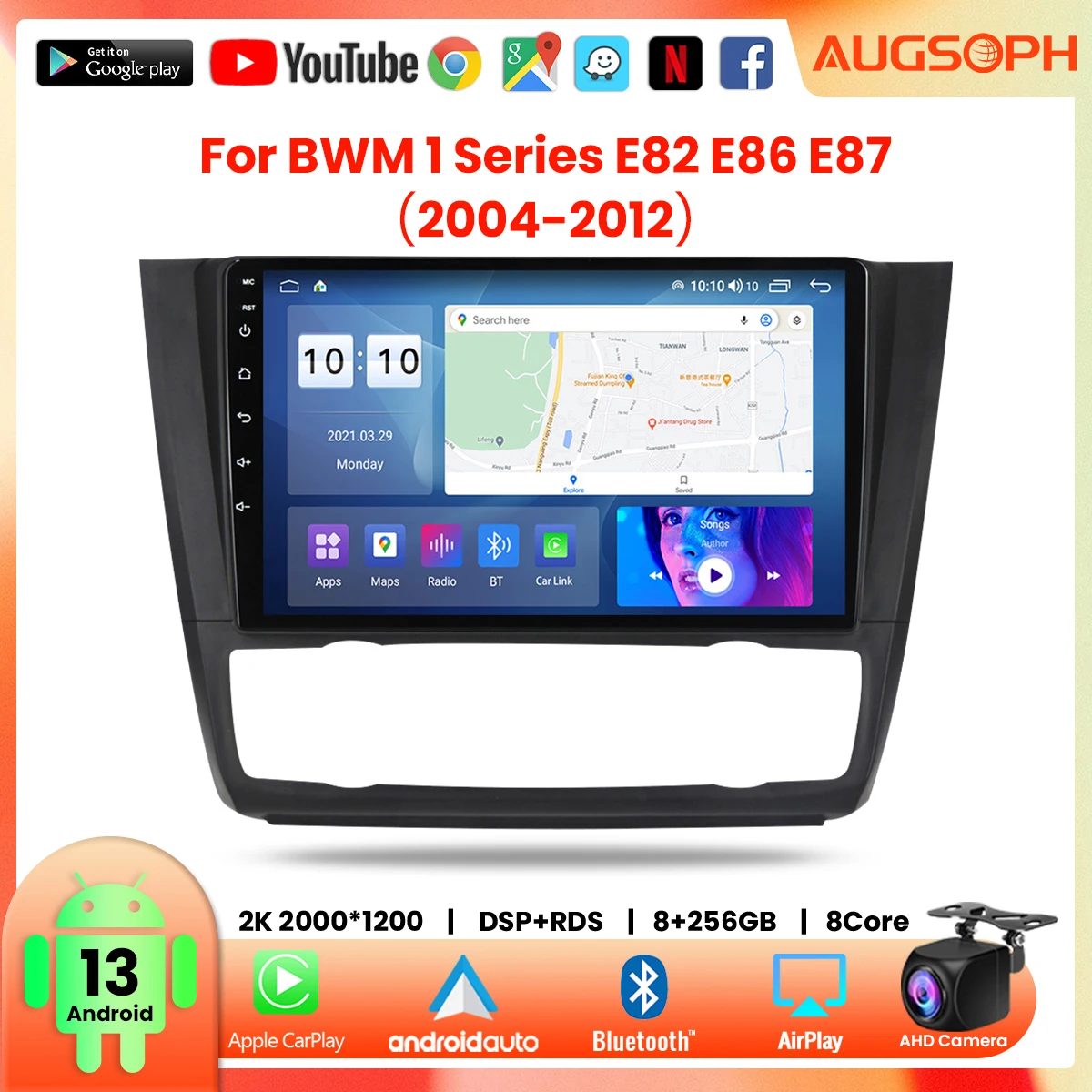Автомобильный радиоприемник на Android 13 для BMW E82, E86, E87, 2004-2012,9 дюймов, мультимедийный плеер с 4G, Wi-Fi, Автомобильный плеер и 2Din GPS
Автомобильный радиоприемник на Android 13 для BMW E82, E86, E87, 2004-2012,9 дюймов, мультимедийный плеер с 4G, Wi-Fi, Автомобильный плеер и 2Din GPS