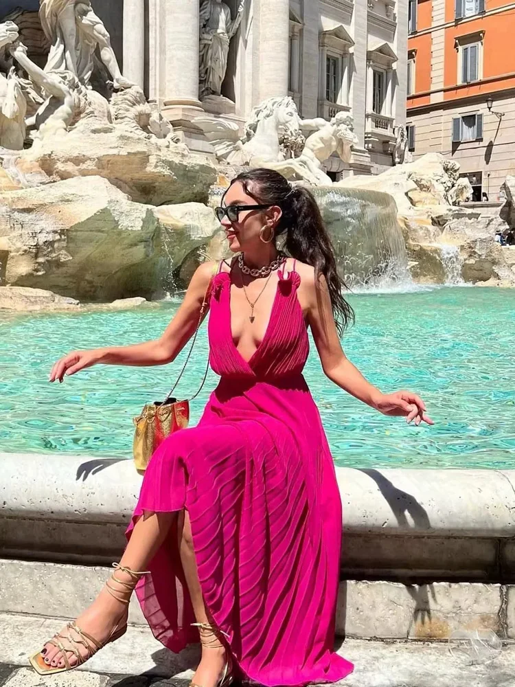 TRAF Long Dresses For Women 2022 Summer Fashion Sleeveless Ruched Dress Woman Sexy Backless Dresses Ladies Elegant Dress Vestido
TRAF Long Dresses For Women 2022 Summer Fashion Sleeveless Ruched Dress Woman Sexy Backless Dresses Ladies Elegant Dress Vestido