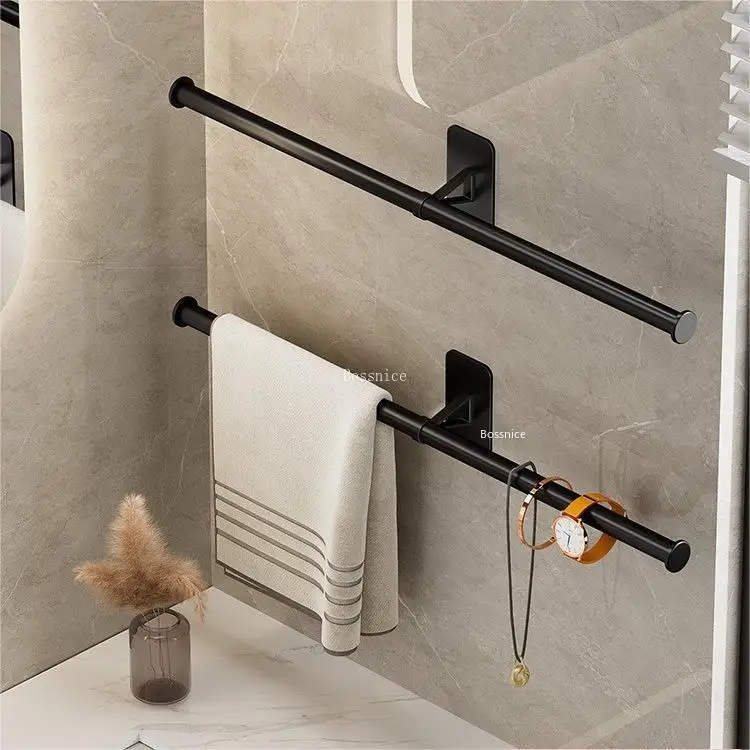 Handle Towel Rack Bar Space Aluminium Activity Towel Rack Punching-free Wall-hung Black White Bathroom Storage Rack
Handle Towel Rack Bar Space Aluminium Activity Towel Rack Punching-free Wall-hung Black White Bathroom Storage Rack