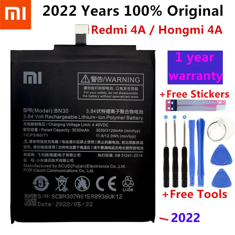 100% Original Xiao Mi Phone Battery For Redmi 4A Hongmi 4A 3120mAh BN30 High Quality With Free Tools
100% Original Xiao Mi Phone Battery For Redmi 4A Hongmi 4A 3120mAh BN30 High Quality With Free Tools
