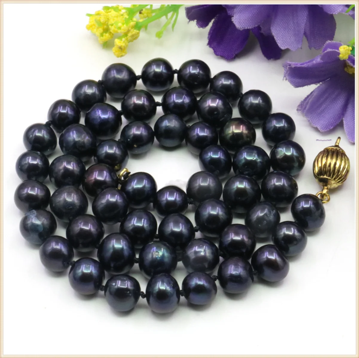 7-8mm Black Natural Fresh Water Pearl Necklace Women Beads Neckwear Near Round Jewelry Making Design Silver Color Pumpkin Clasp
7-8mm Black Natural Fresh Water Pearl Necklace Women Beads Neckwear Near Round Jewelry Making Design Silver Color Pumpkin Clasp