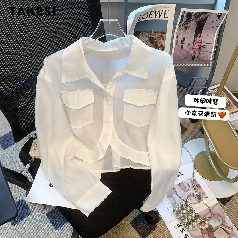 Korean Style Solid Color Loose Long Sleeve Single Breasted Shirt 2023 Autumn Women's Casual Turn-Down Collar White Blouse Top
Korean Style Solid Color Loose Long Sleeve Single Breasted Shirt 2023 Autumn Women's Casual Turn-Down Collar White Blouse Top