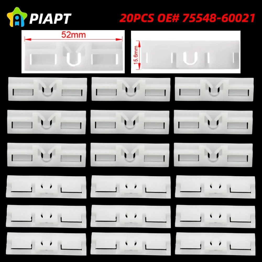 20 шт. OE # 75545-53011 75545-30170 75562-30070 75548-60021 Зажим для литья лобового стекла подходит для Toyota Lexus.
20 шт. OE # 75545-53011 75545-30170 75562-30070 75548-60021 Зажим для литья лобового стекла подходит для Toyota Lexus.