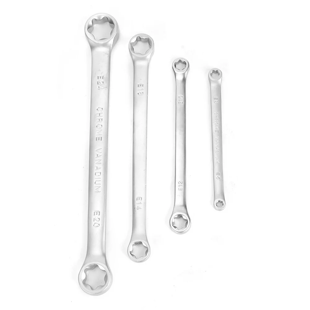4Pcs/Set E8-E24 Hex Wrench Double End E Cr-Mo Pentalobe Spanner Set Car Repair Tool torx torx
4Pcs/Set E8-E24 Hex Wrench Double End E Cr-Mo Pentalobe Spanner Set Car Repair Tool torx torx