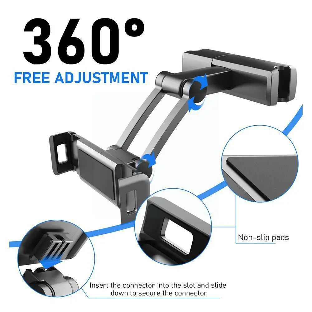 Car Tablet PC Headrest Holder Universal Auto Back Seat Mobile Phone Holder Car Stand For 4.7-12.3 Inch iPad/Samsung/Huawei T9T1
Car Tablet PC Headrest Holder Universal Auto Back Seat Mobile Phone Holder Car Stand For 4.7-12.3 Inch iPad/Samsung/Huawei T9T1