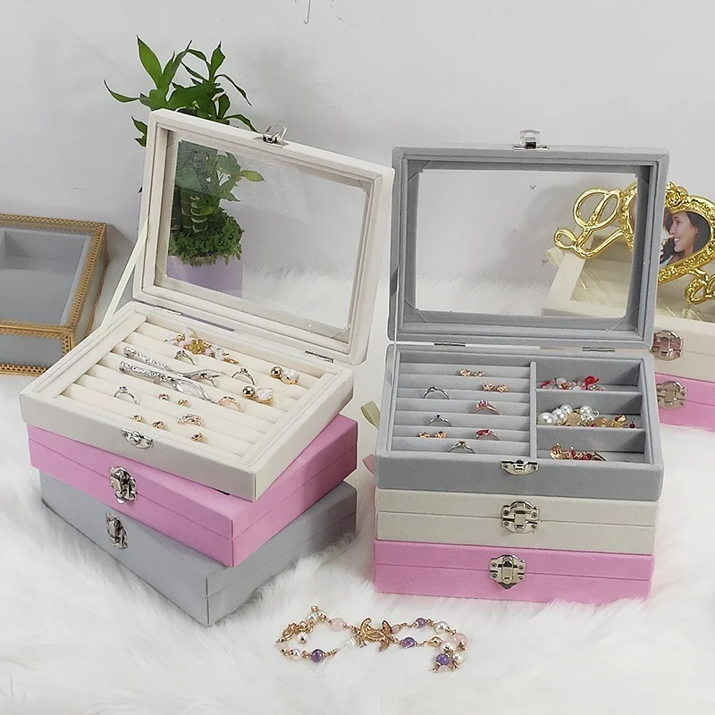 3/9 Grid Small Ice Velvet Jewelry Box Rings Earrings Pendants Storage Box Jewelry Storage Organizer
3/9 Grid Small Ice Velvet Jewelry Box Rings Earrings Pendants Storage Box Jewelry Storage Organizer