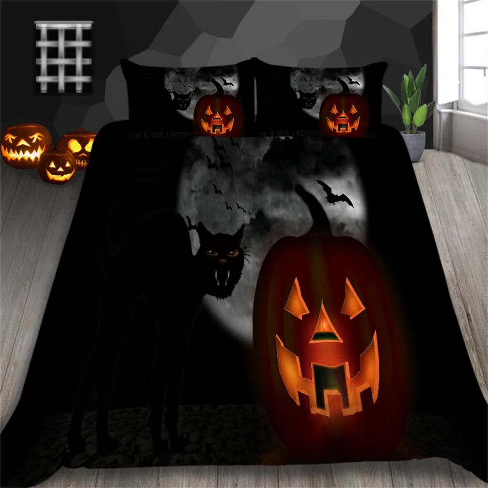 Bedroom Decor Halloween Style Pumpkin Pattern Comforter Cover Suits Children Teens Single Size Home Textiles
Bedroom Decor Halloween Style Pumpkin Pattern Comforter Cover Suits Children Teens Single Size Home Textiles