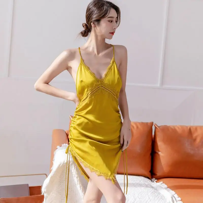 Backless Sleepwear Mini Hollow Out Home Dressing Gown Sexy Nightdress Women Lace Strap Sleep Dress Spring Summer Nightgown
Backless Sleepwear Mini Hollow Out Home Dressing Gown Sexy Nightdress Women Lace Strap Sleep Dress Spring Summer Nightgown