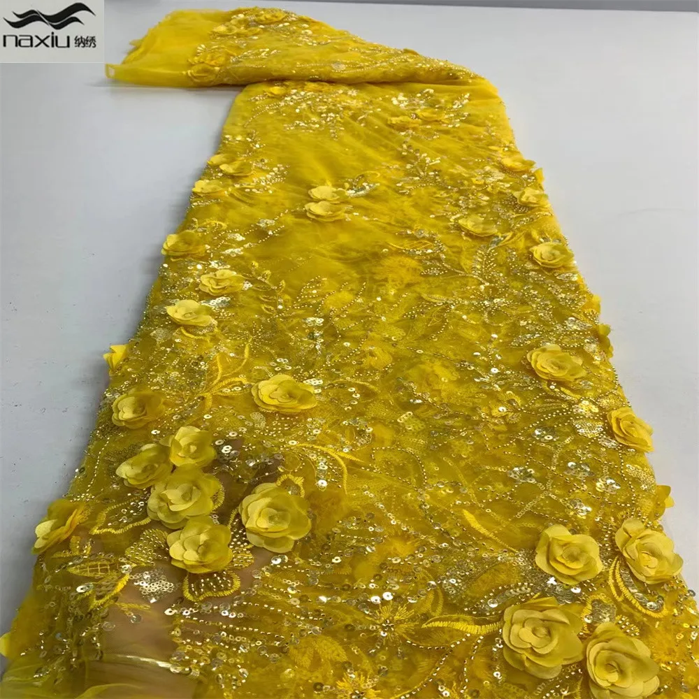 Madison 2022 Yellow Sequins Tulle Lace Fabric African Pearl 3D Embroidery Sequence Beads French Net Lace For Nigeria Party Dress
Madison 2022 Yellow Sequins Tulle Lace Fabric African Pearl 3D Embroidery Sequence Beads French Net Lace For Nigeria Party Dress
