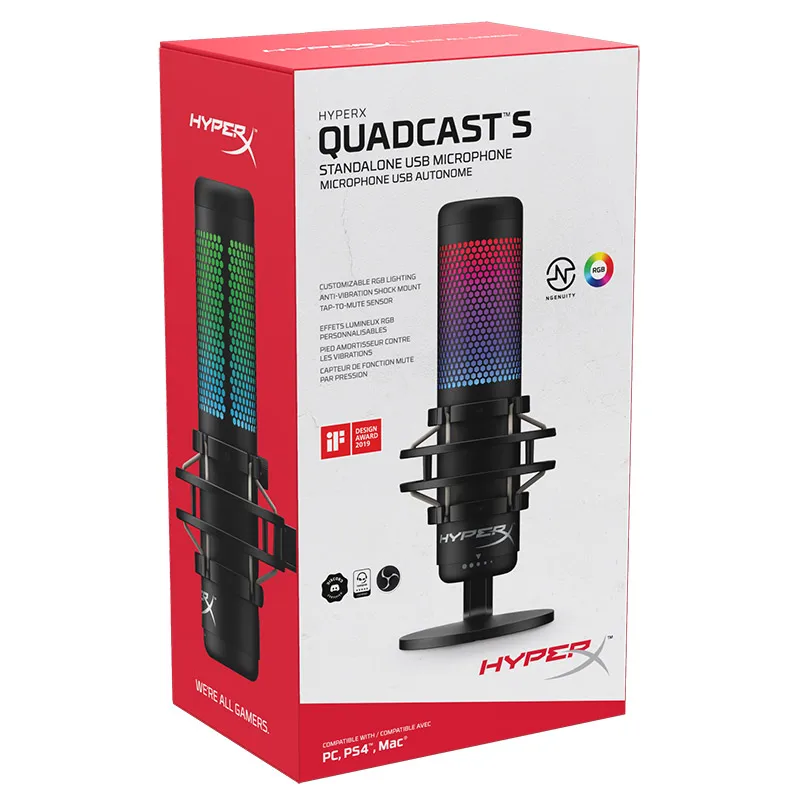 Original HyperX QuadCast S Professional Electronic Sports Microphone Computer Live Microphone RGB Microphone Device Voice Game
Original HyperX QuadCast S Professional Electronic Sports Microphone Computer Live Microphone RGB Microphone Device Voice Game