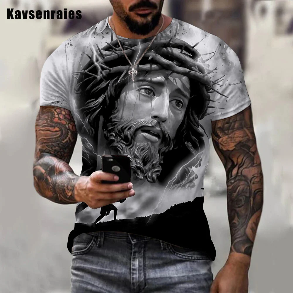 Jesus Christ 3D Printed T-shirt Men's Round Neck Short Sleeve Women's Fashion Casual Oversized T Shirt Streetwear Oversized Tops
Jesus Christ 3D Printed T-shirt Men's Round Neck Short Sleeve Women's Fashion Casual Oversized T Shirt Streetwear Oversized Tops