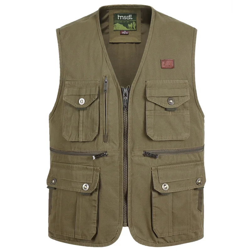 Brand Spring Autumn Men Cotton Vest Multi Pocket Casual Outdoor Fishing Sleeveless Jacket with Many Pockets Men Zipper Waistcoat
Brand Spring Autumn Men Cotton Vest Multi Pocket Casual Outdoor Fishing Sleeveless Jacket with Many Pockets Men Zipper Waistcoat