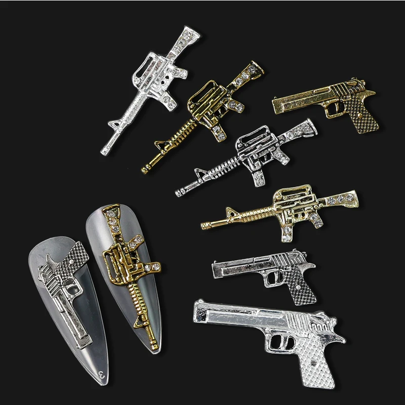 10/20Pcs 3D Alloy Pistol/Gun Shape Nail Art Charms Metal Retro Gold Silver Gun Nail Jewelry Metal Nail Gems Nail Decoration
10/20Pcs 3D Alloy Pistol/Gun Shape Nail Art Charms Metal Retro Gold Silver Gun Nail Jewelry Metal Nail Gems Nail Decoration